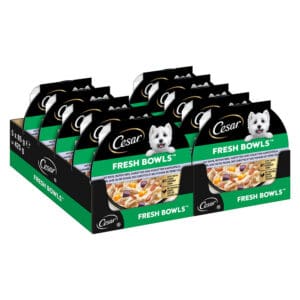 Cesar Fresh Bowls eend in saus natvoer voor honden – 10 x 85 g