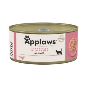 Voordeelpakket: 48x156g Applaws in Bouillon Tonijn met Garnalen Nat Kattenvoer
