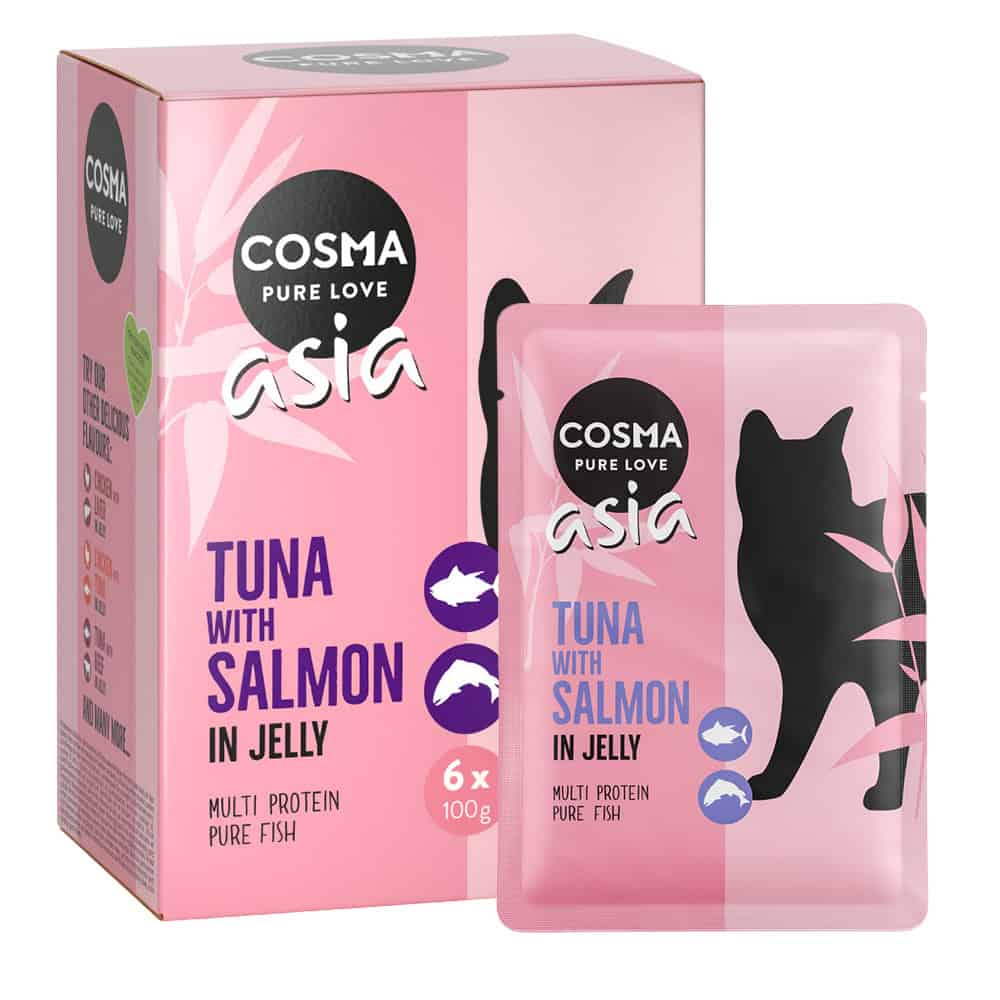 Voordeelpakket Cosma Asia Maaltijdzakjes 24 x 100 g – Tonijn & Zalm