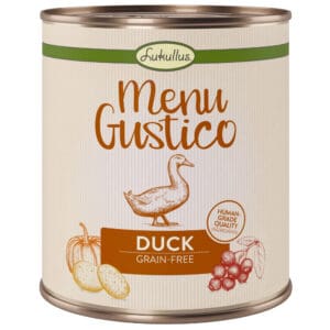 Voordeelpakket Lukullus Menu Gustico 12 x 800 g Hondenvoer - Eend met Wortel, Cranberry's en Rozemarijn