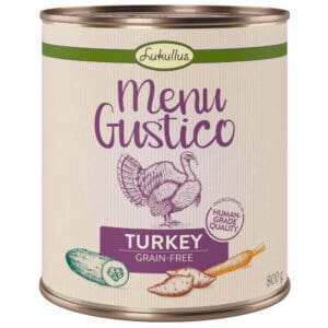 Voordeelpakket Lukullus Menu Gustico 12 x 800 g Hondenvoer - Kalkoen met Zoete Aardappel, Courgette en Wortel