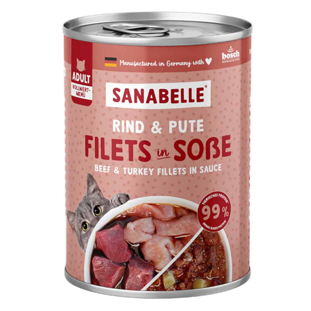 Sanabelle Vlees in Saus Kattenvoer – Rund & Kalkoen – 9,12 kg