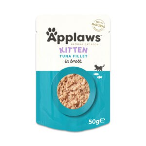 Voordeelverpakking 48x50g tonijnfilet Applaws Natural Kitten in bouillon natvoer voor katten