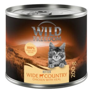 Wild Freedom Kitten "Wide Country" Gevogelte - graanvrije receptuur - Bestel ook natvoer: 6 x 200 g Wide Country - Kalf & Kip