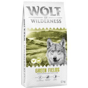 Wolf of Wilderness Adult "Green Fields" Lam - graanvrij - Dubbelpak: 2 x 12 kg Nieuw Recept