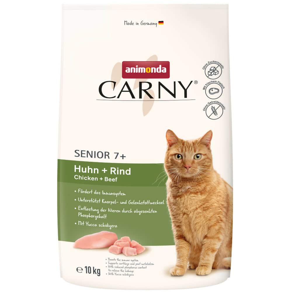 Animonda Carny Senior Kip + Rund droogvoer voor katten – 2 x 10 kg