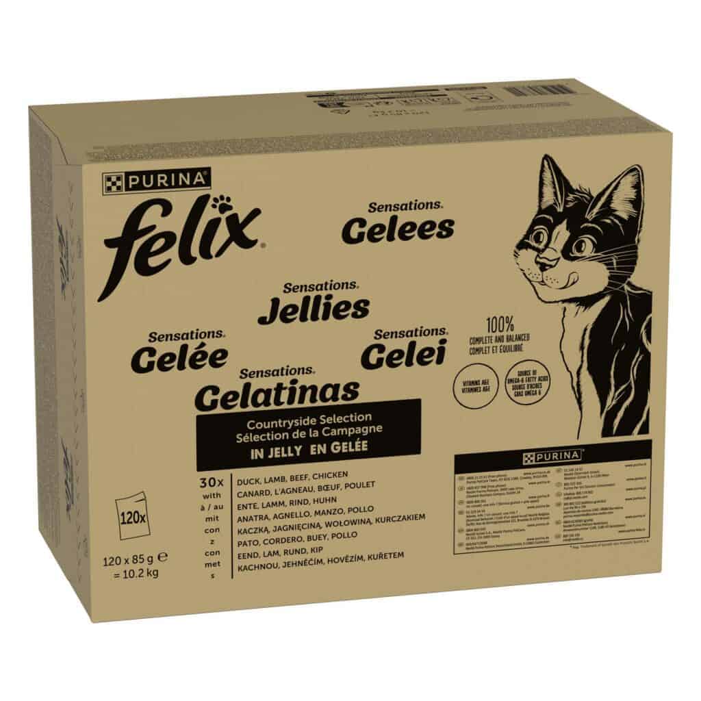 Felix Variatie v/h Land Sensations Maaltijdzakjes Kattenvoer – 120 x 85 g