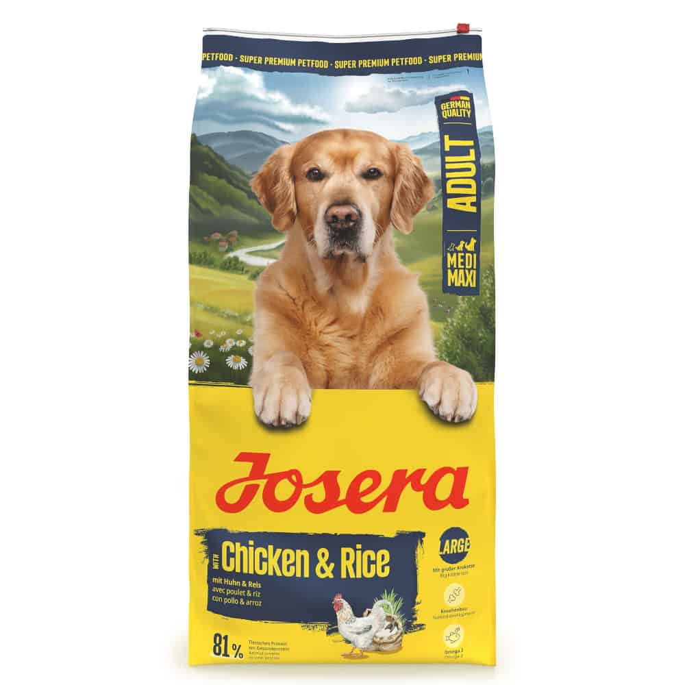 12,5kg Josera Medi/Maxi Adult Kip & Rijst Droogvoer voor Honden