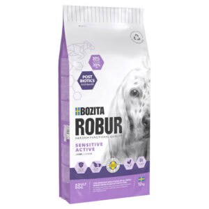 12kg Bozita Robur Sensitive Graanvrij Active Lam droogvoer voor honden
