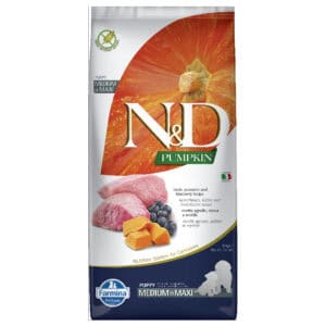 12 kg Farmina N&D Pumpkin Puppy Medium & Maxi met Lam en Bosbes Droog Hondenvoer