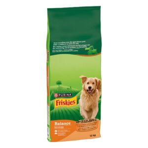 12kg Purina FRISKIES Balance dog met kip, rundvlees en groenten droogvoer voor honden