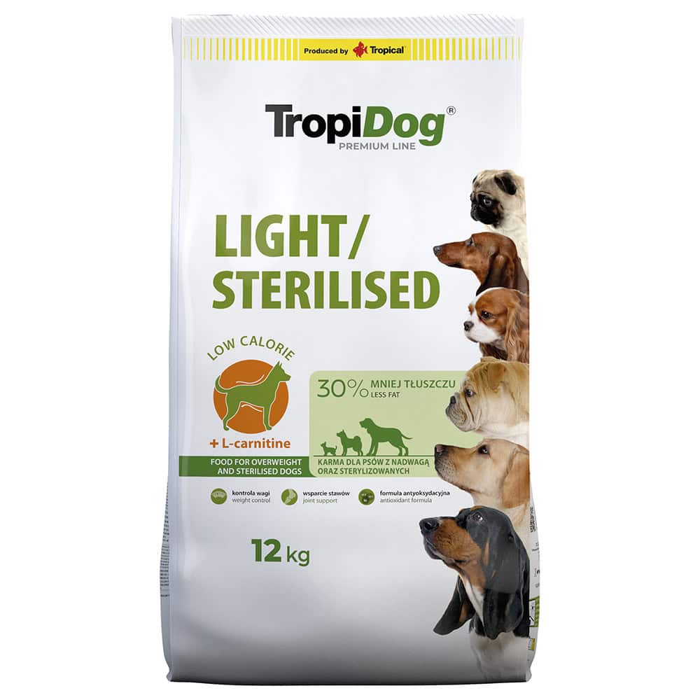 Tropidog Premium Light Kip Hondenvoer Droog – 12 kg