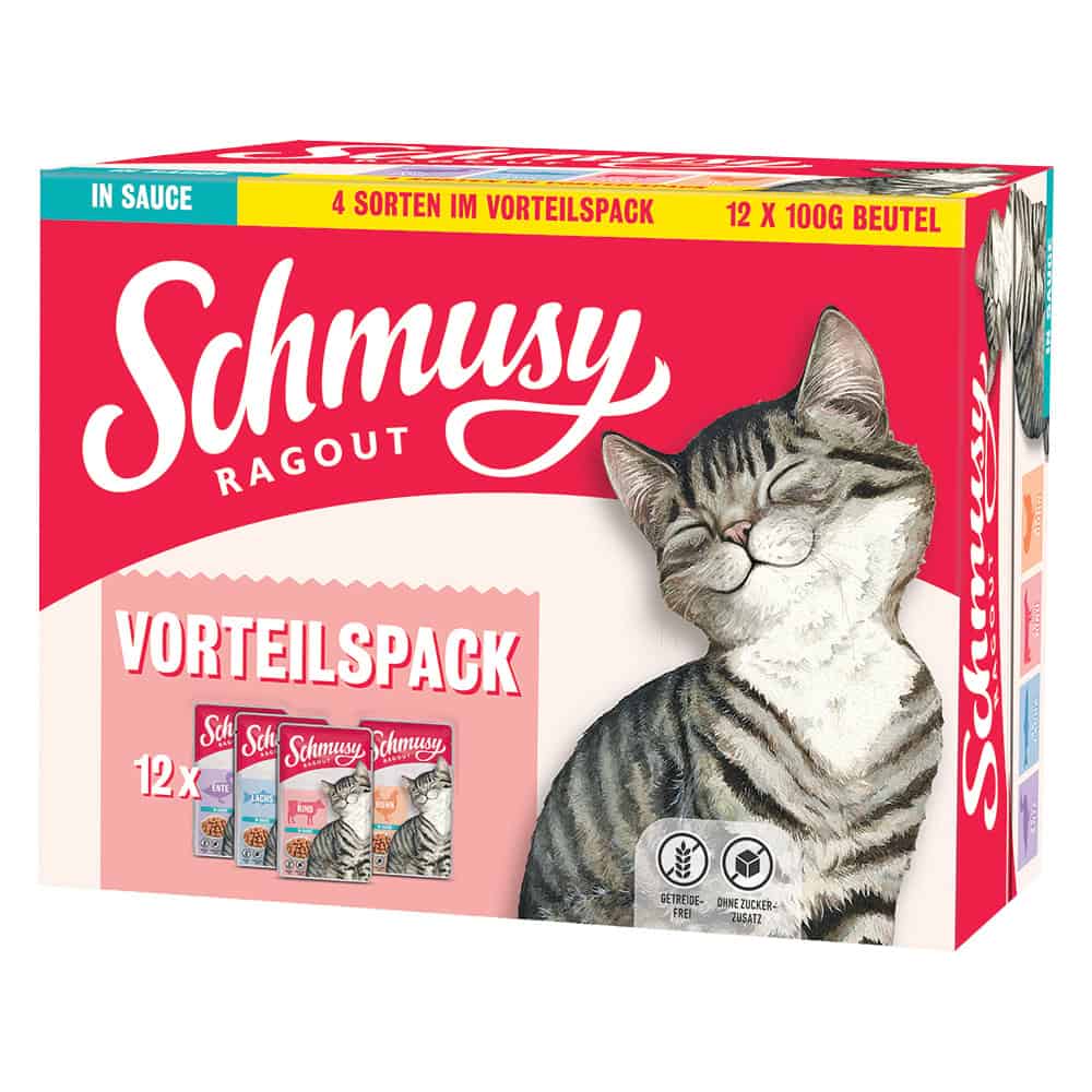 12x100g Ragout in Saus Mix Schmusy Kattenvoer nat