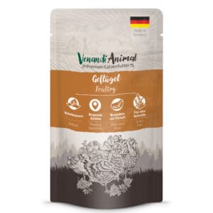 12x125g Gevogelte Venandi Animal Cat Wet Food Natvoer voor katten