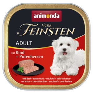 12x150g Adult Rund & Kalkoenhart animonda Vom Feinsten Hondenvoer