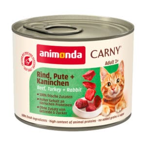 12x200g Adult Rund, Kalkoen & Konijn Animonda Carny Kattenvoer
