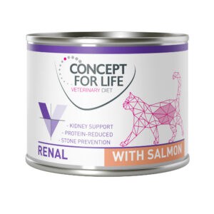 12 x 200 g Concept for Life Veterinary Diet Renal Salmon natvoer voor volwassen katten