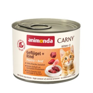 Animonda Kitten Gevogelte en Rund Carny Kattenvoer – 12 x 200 g