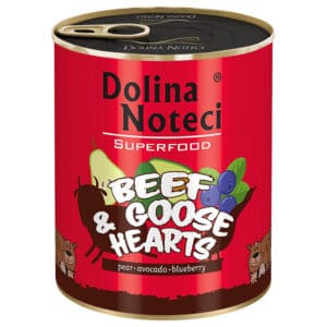 12x 800g Dolina Noteci Superfood Rund en Ganzenhartjes Hondenvoer nat