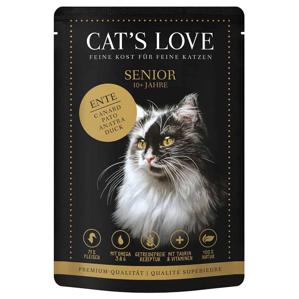 12x85g Cat’s Love Senior Eend Nat Kattenvoer