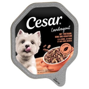 14x150g Landragout Kalkoen/Rund/Kruiden Cesar Hondenvoer Multipack