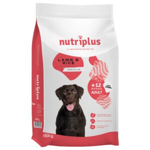15kg Nutriplus Adult Dog met lam droogvoer voor honden