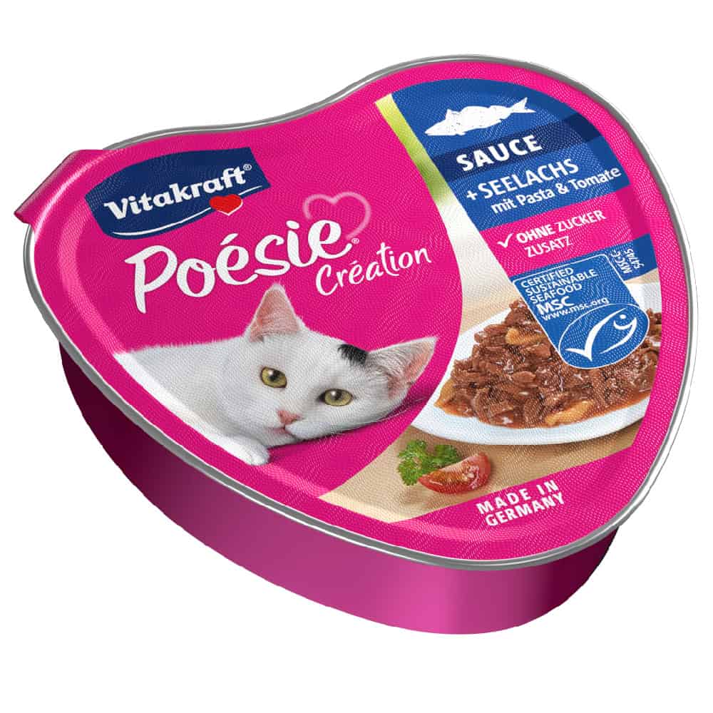 Vitakraft Poésie Création koolvis met pasta natvoer voor katten – 15 x 85 g