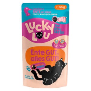 16x 125g Lucky Lou Adult Gevogelte & Eend nat kattenvoer