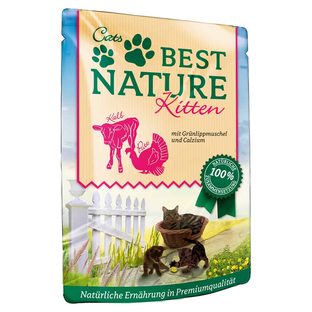 16x 85g Best Nature Kitten Kalkoen & Kalfsvlees natvoer voor katten