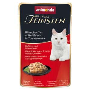 18 x 50 g Animonda Vom Feinsten Adult in Saus kipfilet + rundvlees in tomaatsaus nat kattenvoer