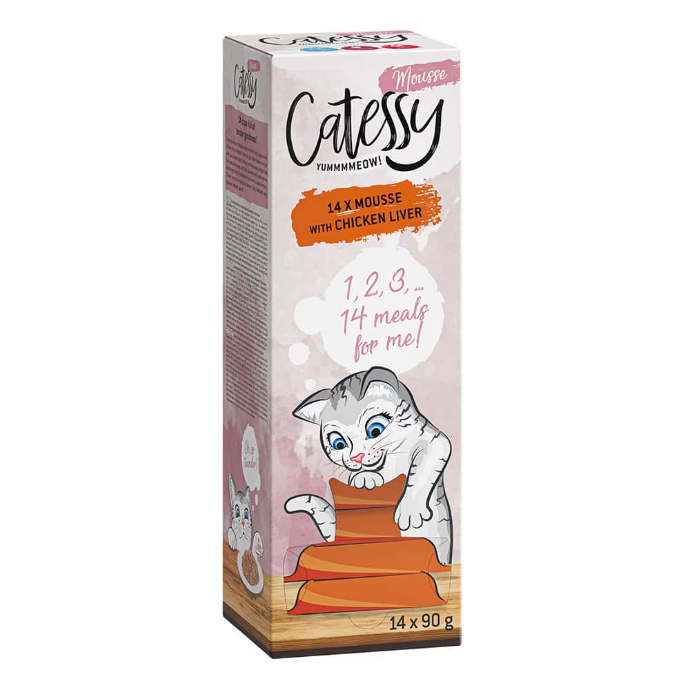 1 Catessy Mousse kuipjes 14 x 90 g – met Kippenlever