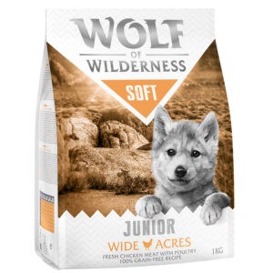 1kg Junior 'Soft Wide Acres' Kip Wolf of Wilderness Hondenvoer