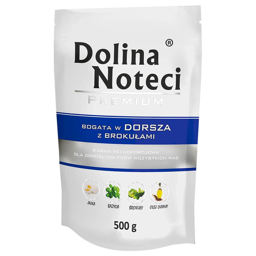 Dolina Noteci Premium Pouches Kabeljauw met Broccoli Nat Hondenvoer – 20 x 500 g