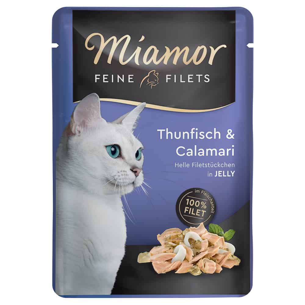 24x100g Fijne Filets Tonijn & Calamari Miamor Kattenvoer