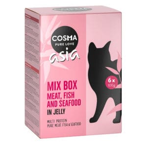 24x100g Maaltijdzakjes Mix (6 Smaken) Cosma Asia Kattenvoer