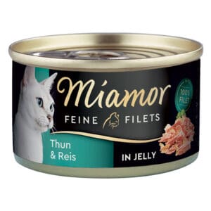 24 x 100g tonijn & rijst in gelei Miamor natvoer voor katten