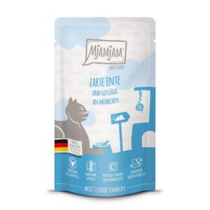 24x125g MjAMjAM Quetschie Eend & Gevogelte nat kattenvoer
