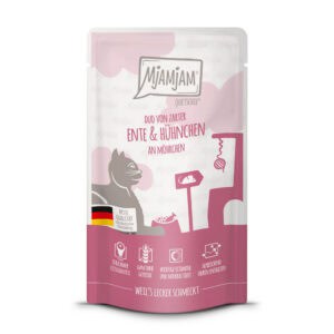 24x125g MjAMjAM Quetschie Eend & Kip nat kattenvoer