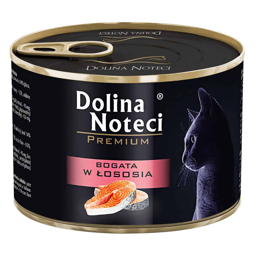 Dolina Noteci Premium Rijk aan zalm Nat Kattenvoer – 24 x 185 g