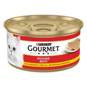 Gourmet natvoer voor katten met eend & Kip – 24 x 195 g