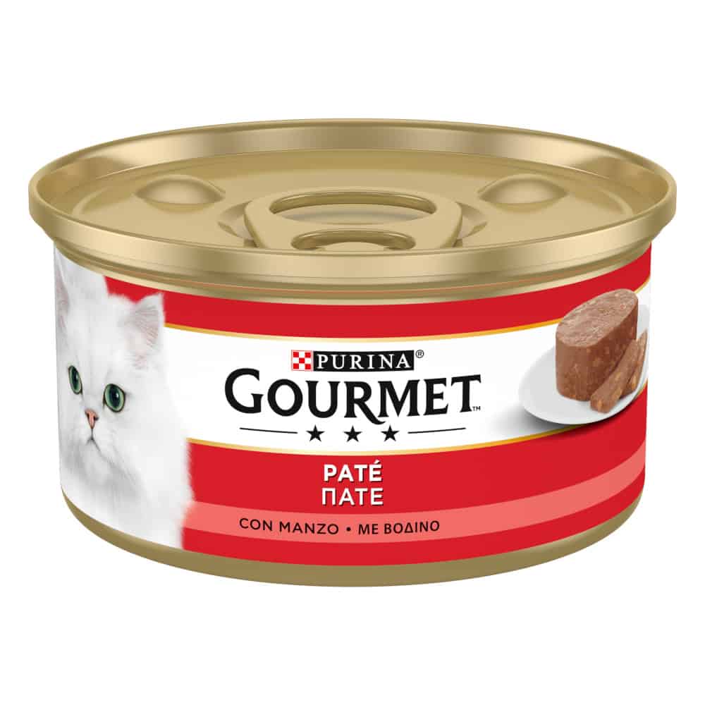 Gourmet natvoer voor katten met rundvlees – 24 x 195 g