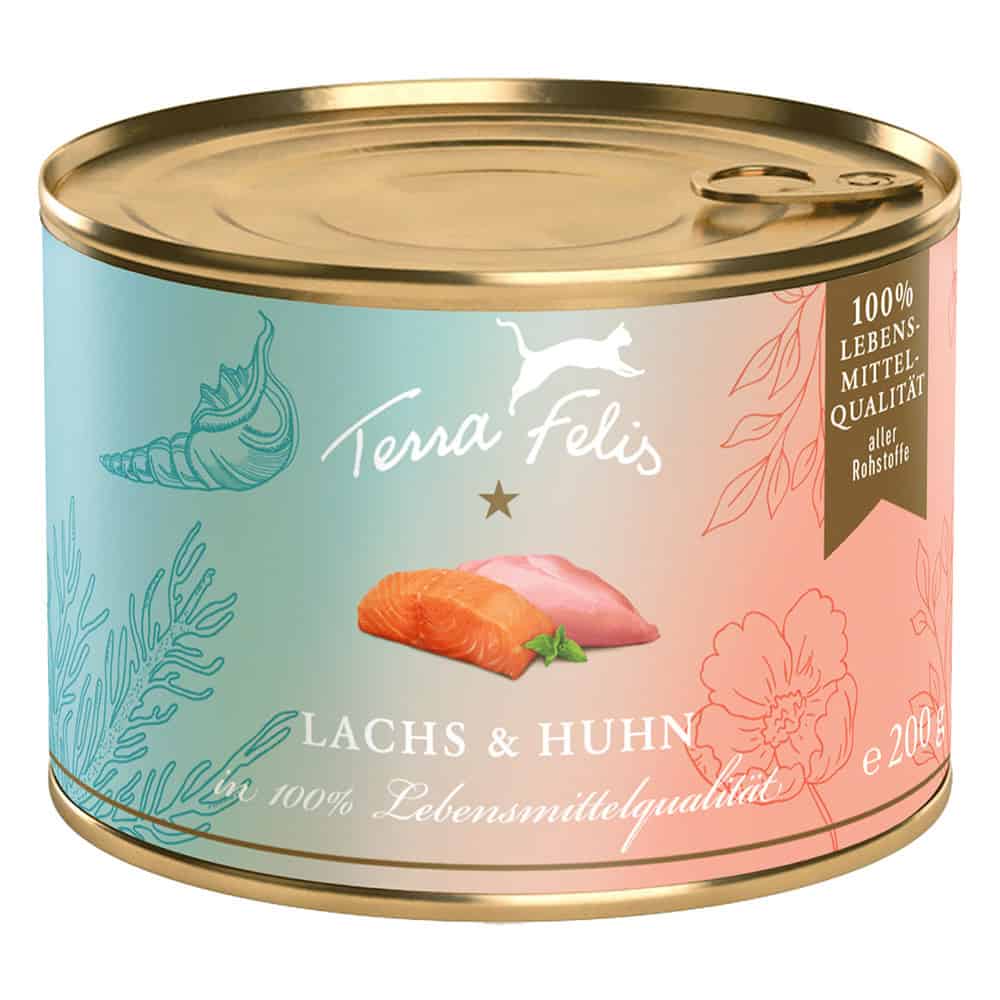24 x 200 g Terra Felis zalm & kip kattenvoer nat