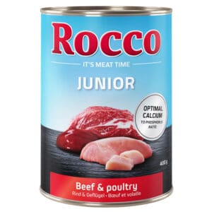 Rocco Junior Rund + Calcium Hondenvoer – 6 x 400 g