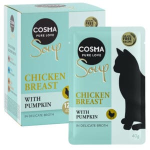 24x40g Soup Kippenborst met Pompoen Cosma Kattenvoer