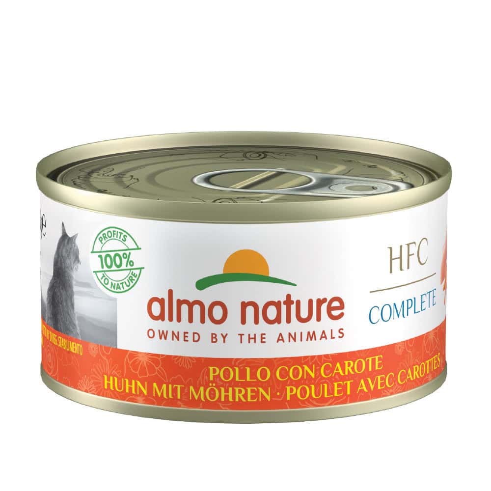 24x 70g Almo Nature HFC Complete katten natvoer kip met wortel Kattenvoer nat