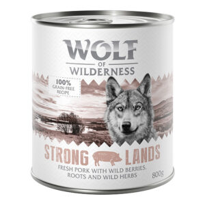 24x800g Strong Lands Varken Wolf of Wilderness Hondenvoer