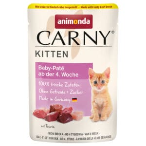 24 x 85 g animonda Carny Kitten Babypaté met runderbouillon Maaltijdzakjes