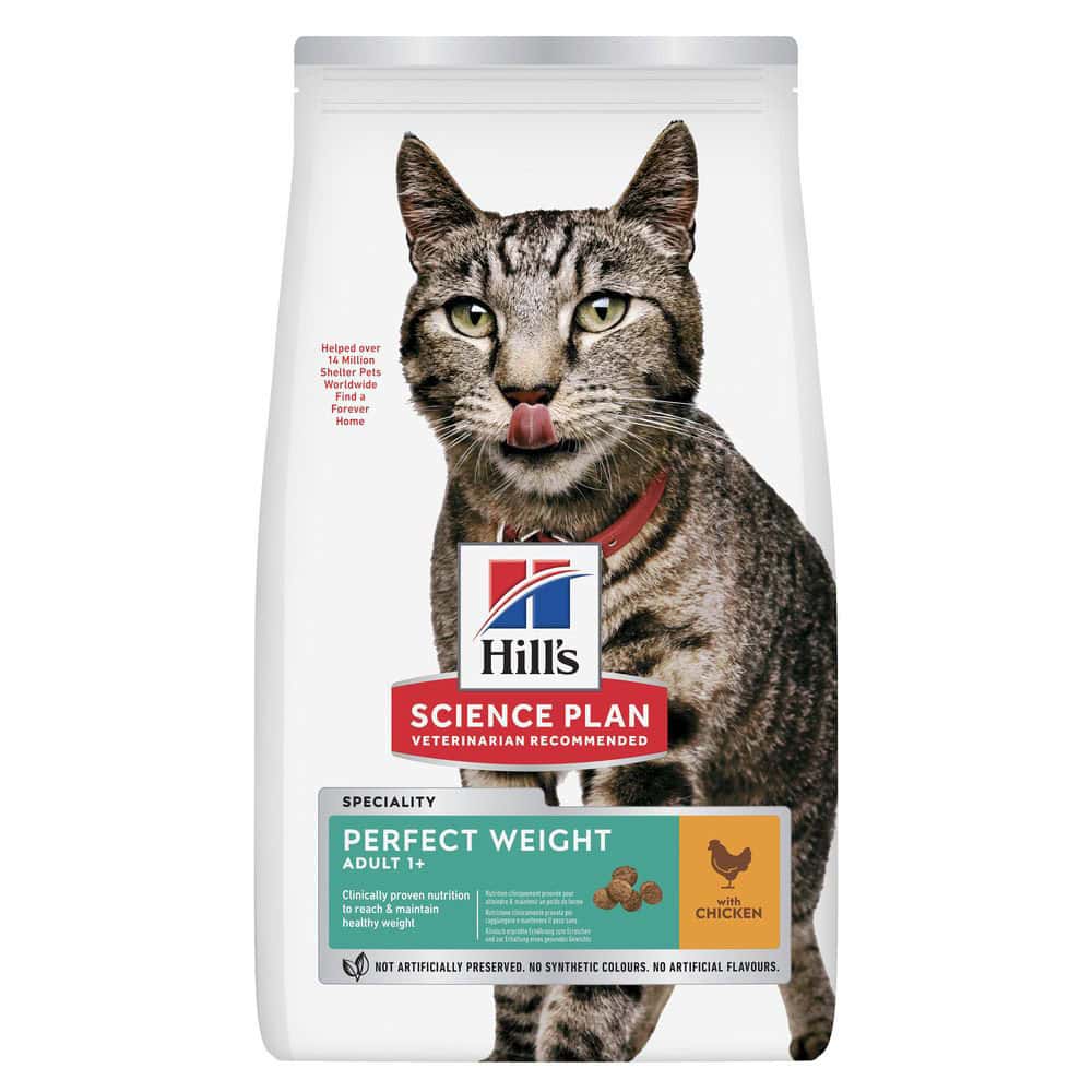 2,5kg Adult 1+ Perfect Weight Kip Hill’s Science Plan Kattenvoer