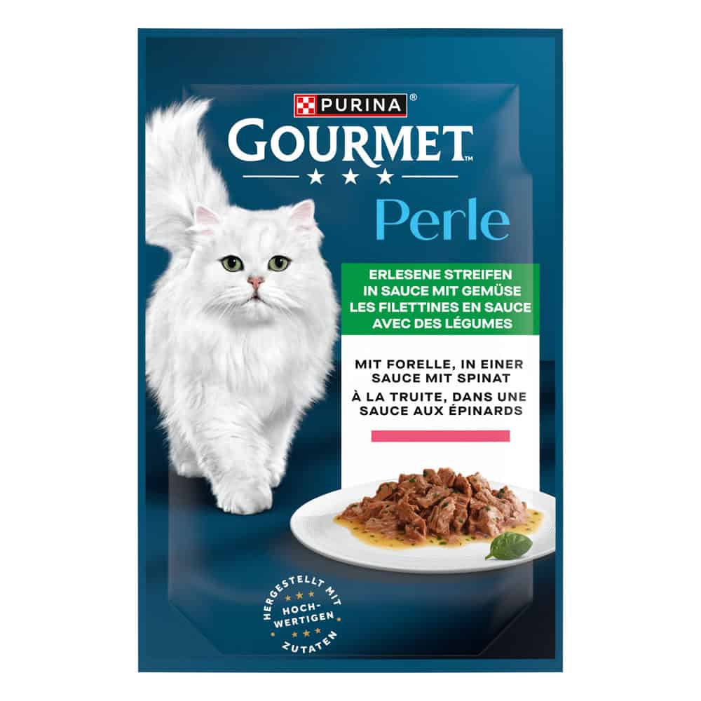 Gourmet Forel/Spinazie Perle Kattenvoer – 12 x 85 g