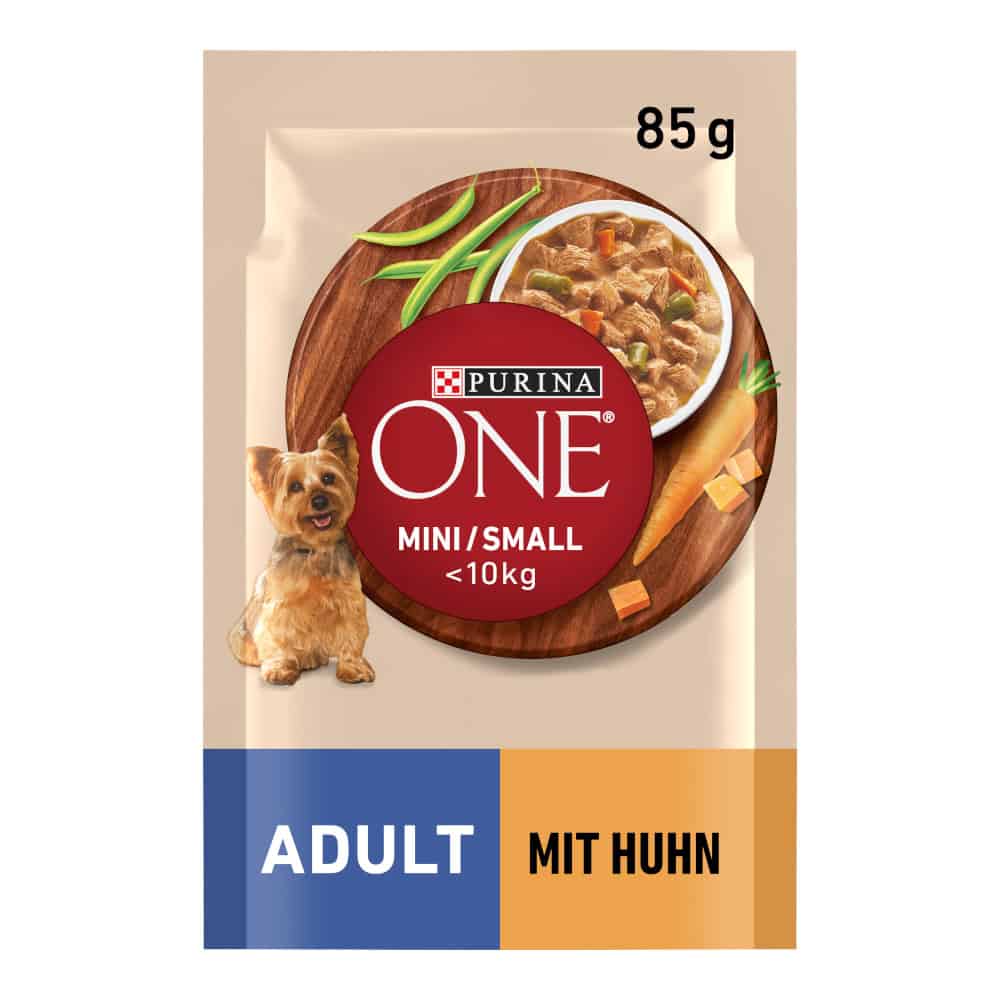 Purina ONE Mini Adult Kip natvoer voor honden – 26 x 85 g